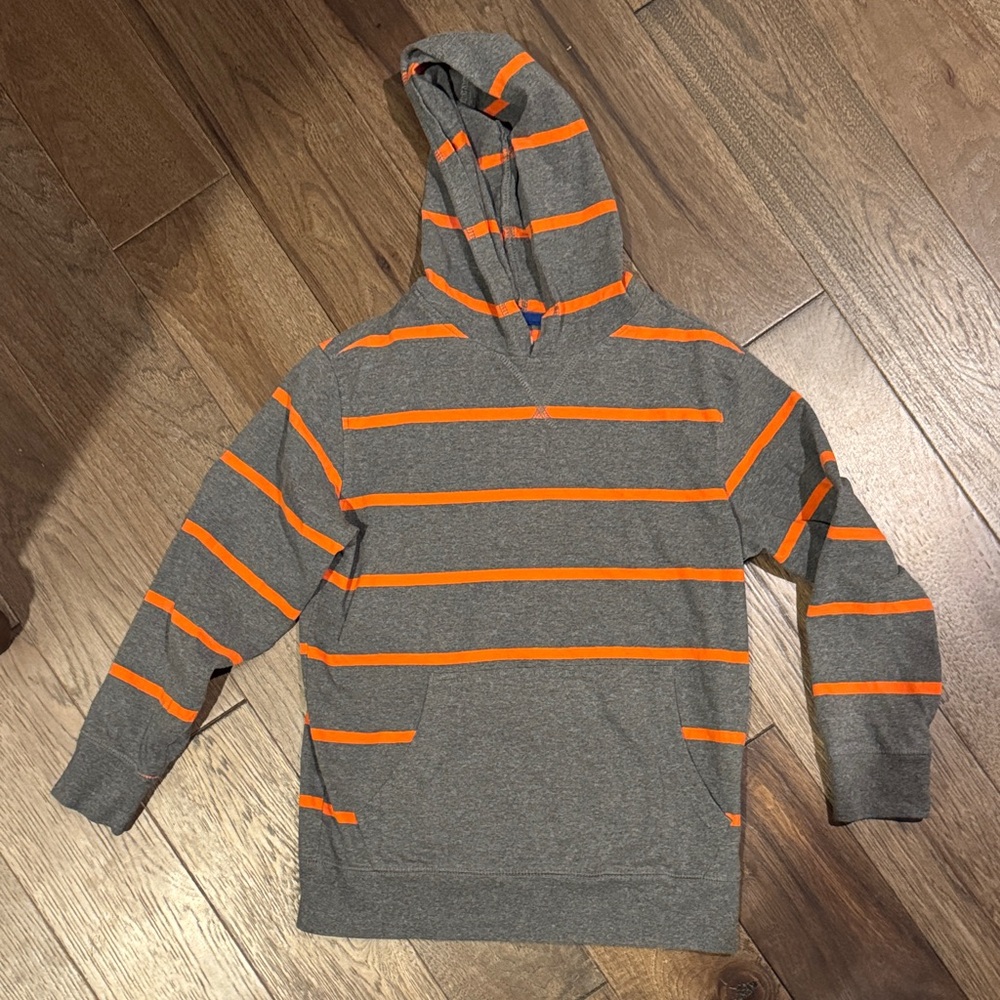 Crazy 8 Gray and Orange Striped Hoodie